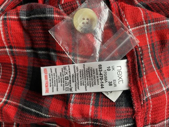 Next Size 10 Check Plaid Shift Dress Red Tartan Smock Festive Xmas Party Black - Picture 12 of 12